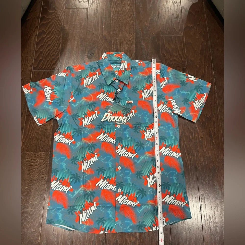 Dixxon Flannel Co Shirt Men Size Medium The Vice Party Miami Turquoise Shirt NEW